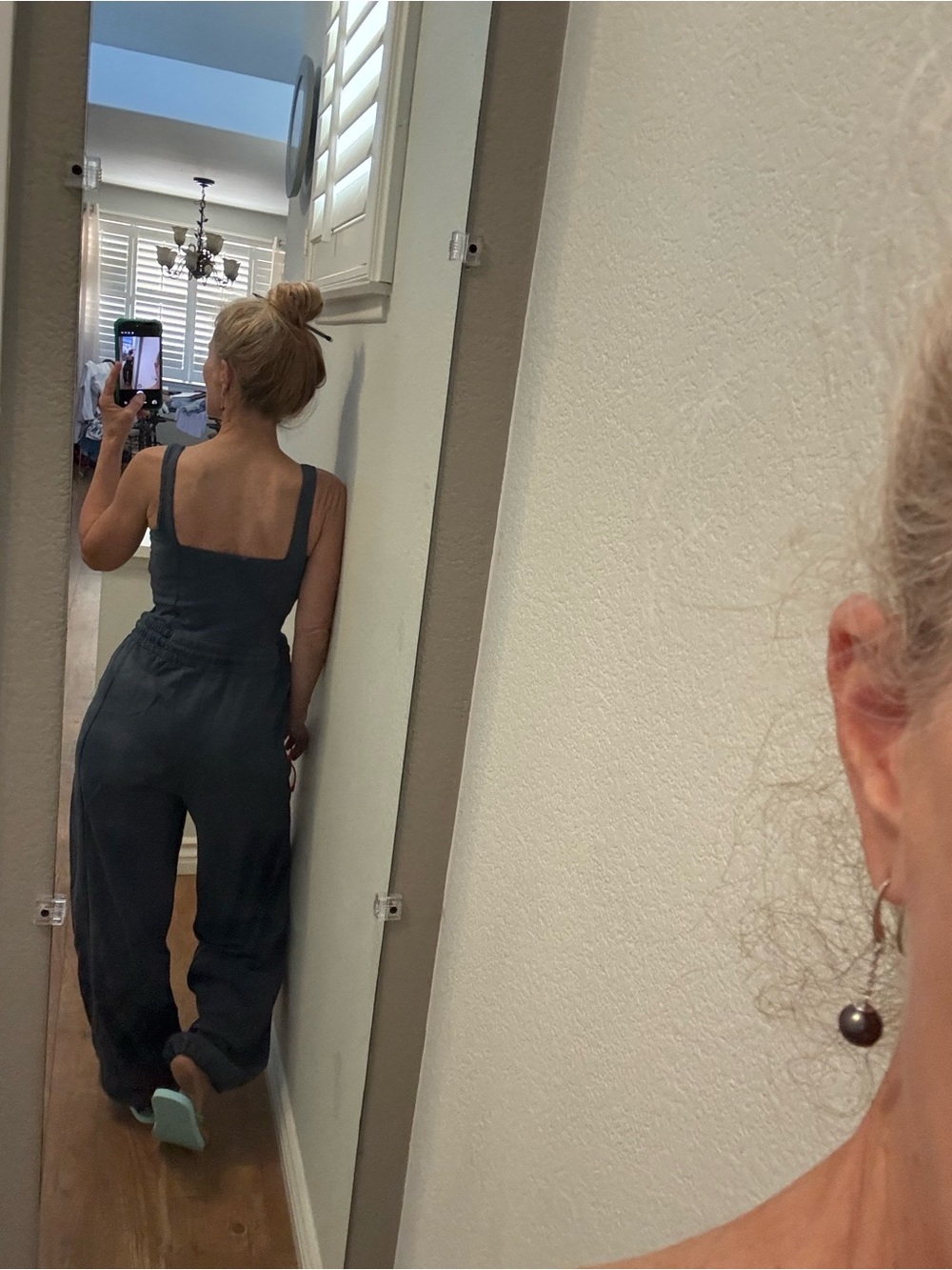 New Free people FP movement Navy Blue Jumpsuit with Drawstring Waist size XS - Picture 13 of 13